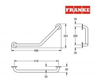 BARRA SUJECION LATERAL 135º ACERO INOX CONTINA FRANKE